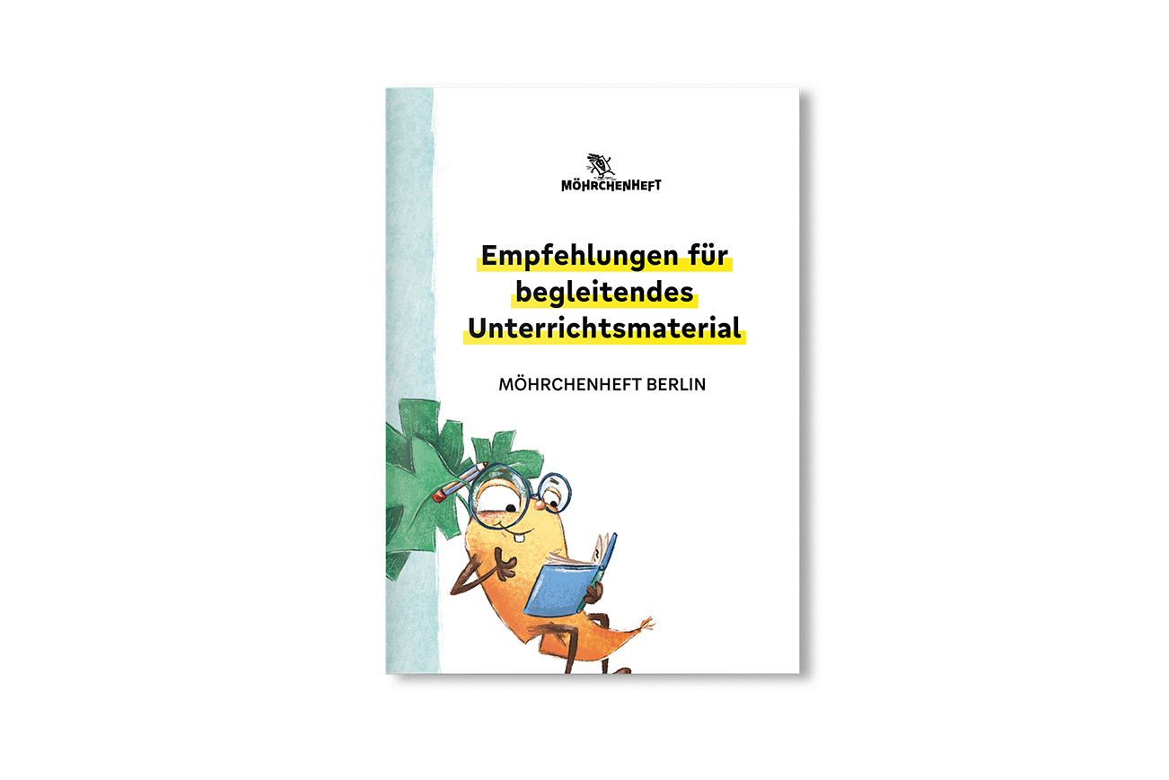 PDF mit Empfehlungen für begleitendes Unterrichtsmaterial zu den Themenseiten im Berliner Heft